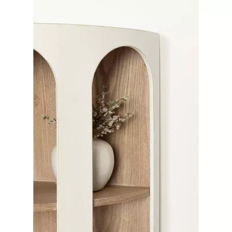 Kate & Laurel All Things Decor 16" Elloree Corner Shelf White/Natural