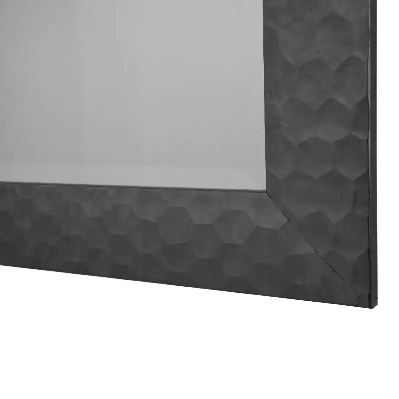 41.5" x 29.5" Axel Decorative Framed Wall Mirror Gray - Yosemite Home Decor: Beveled, Matte Finish, No Assembly Required