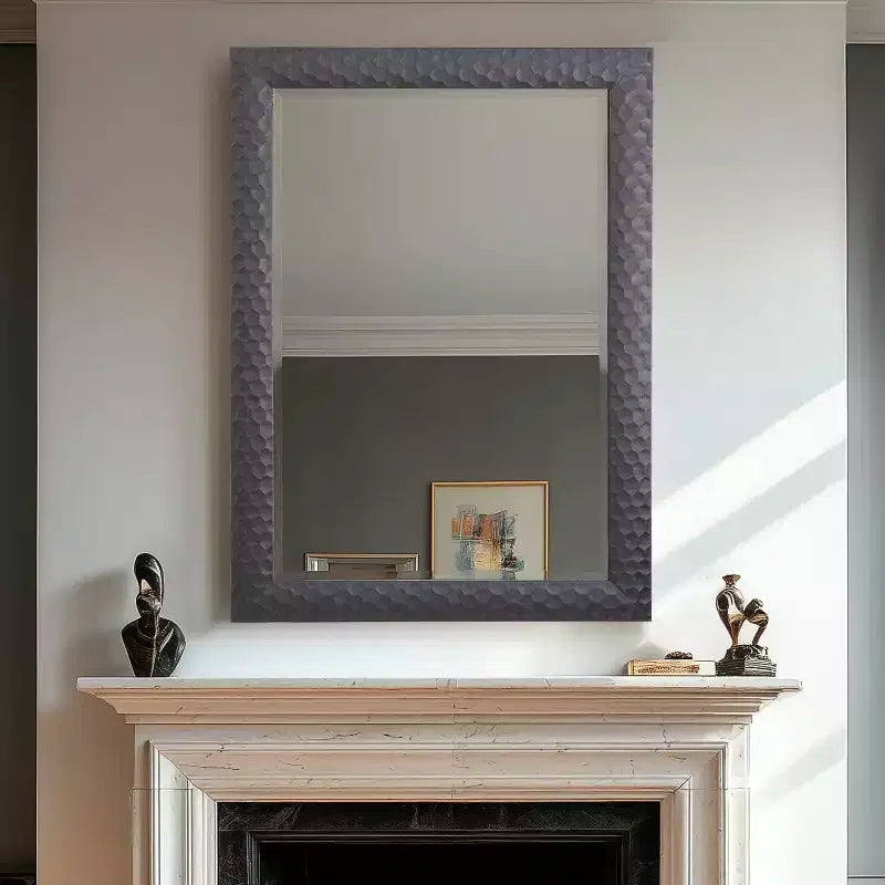 41.5" x 29.5" Axel Decorative Framed Wall Mirror Gray - Yosemite Home Decor: Beveled, Matte Finish, No Assembly Required