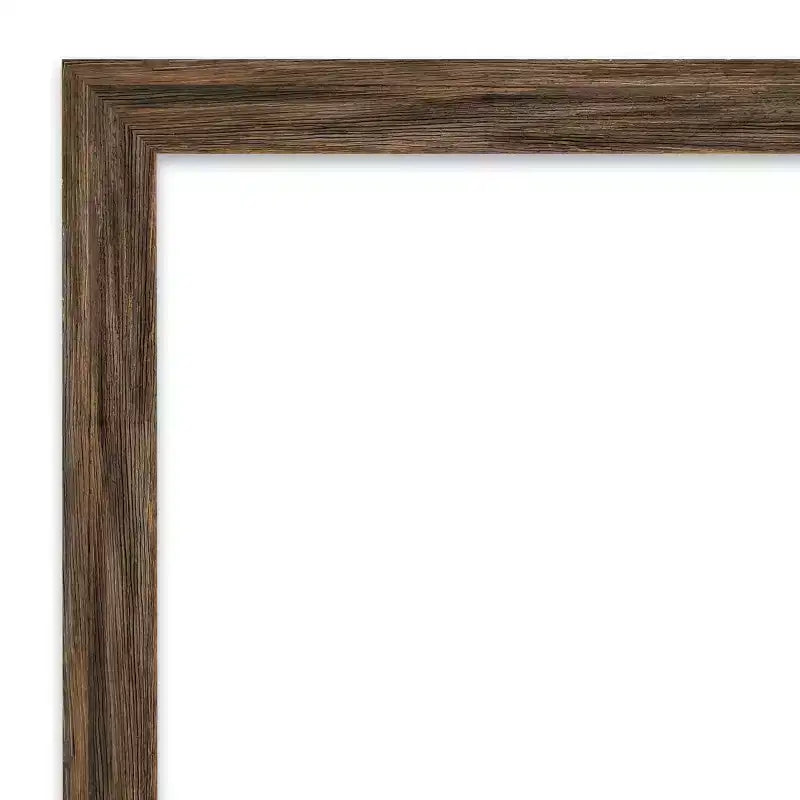39" x 27" Regis Barnwood Narrow Framed Bathroom Vanity Wall Mirror Light Brown - Amanti Art: Beveled, Wall-Mounted
