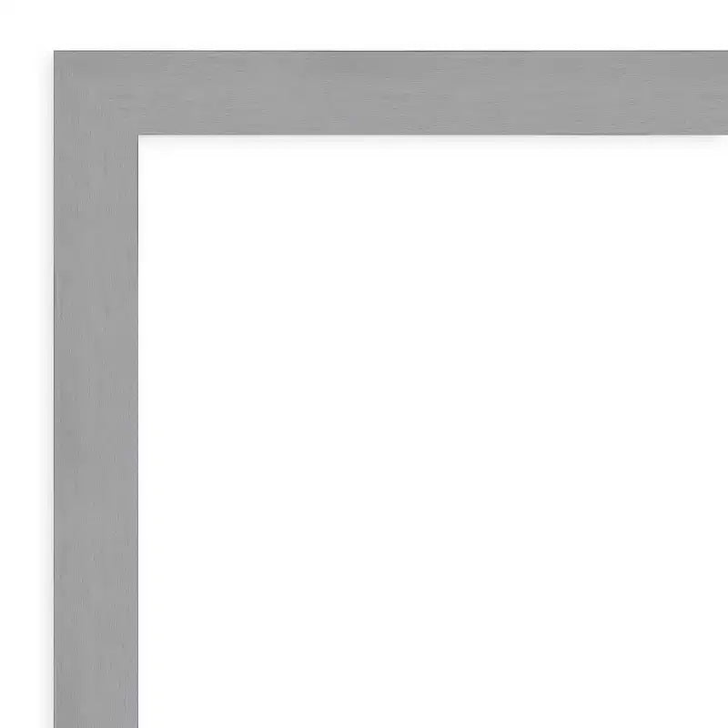20" x 24" Brushed Nickel Framed Wall Mirror Silver - Amanti Art: Modern Beveled, No Assembly Required
