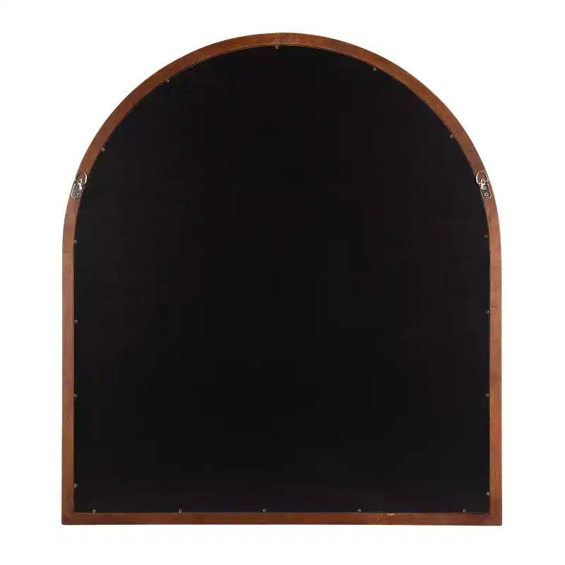 Kate & Laurel All Things Decor 32"X36" Hatherleigh Arch Wood Wall Mirror Walnut Brown