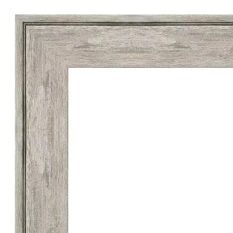 25" x 25" Crackled Metallic Framed Wall Mirror Silver - Amanti Art: Modern Square Beveled, No Assembly Required