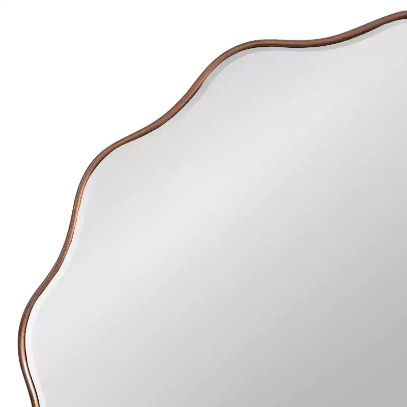 Kate & Laurel All Things Decor 32"X32" Viona Round Scalloped Mirror Bronze