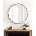 Kate & Laurel All Things Decor 32"X32" Viona Round Scalloped Mirror Bronze