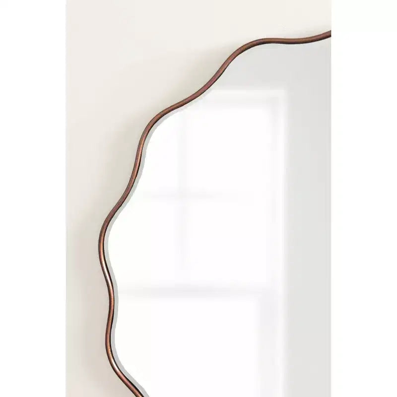 Kate & Laurel All Things Decor 32"X32" Viona Round Scalloped Mirror Bronze