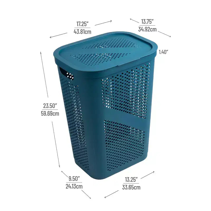 Mind Reader Kids' Slim Laundry Hamper Blue