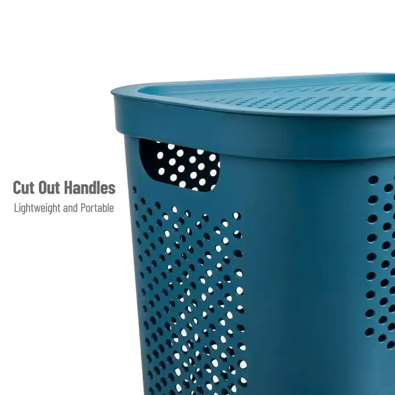 Mind Reader Kids' Slim Laundry Hamper Blue