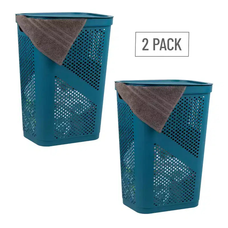 Mind Reader Kids' Slim Laundry Hamper Blue