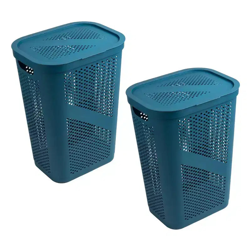 Mind Reader Kids' Slim Laundry Hamper Blue