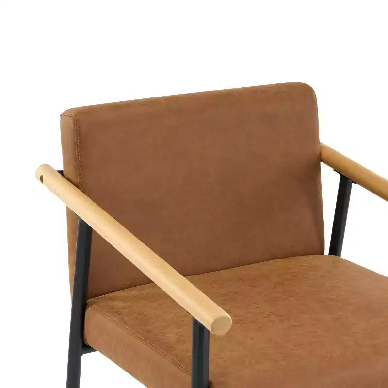 Christopher Knight Home Set of 2 Ruby Mid Century Modern Upholstered Counter Stool with Iron Frame Counter Height Barstools Brown