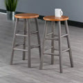 2pc 24" Huxton Counter Height Barstools Gray/Teak - Winsome