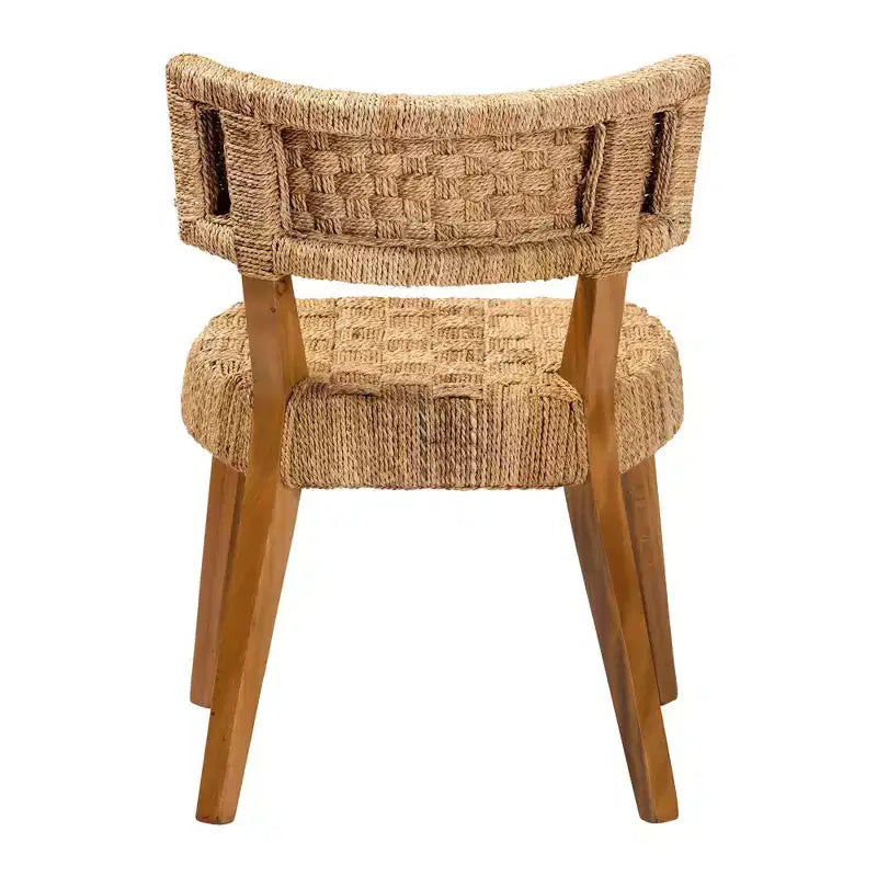 bali & pari Sabit Seagrass and Mahogany Wood Dining Chair Natural/Natural Brown
