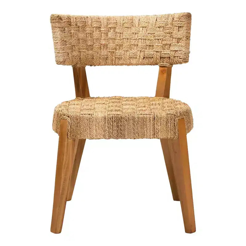 bali & pari Sabit Seagrass and Mahogany Wood Dining Chair Natural/Natural Brown