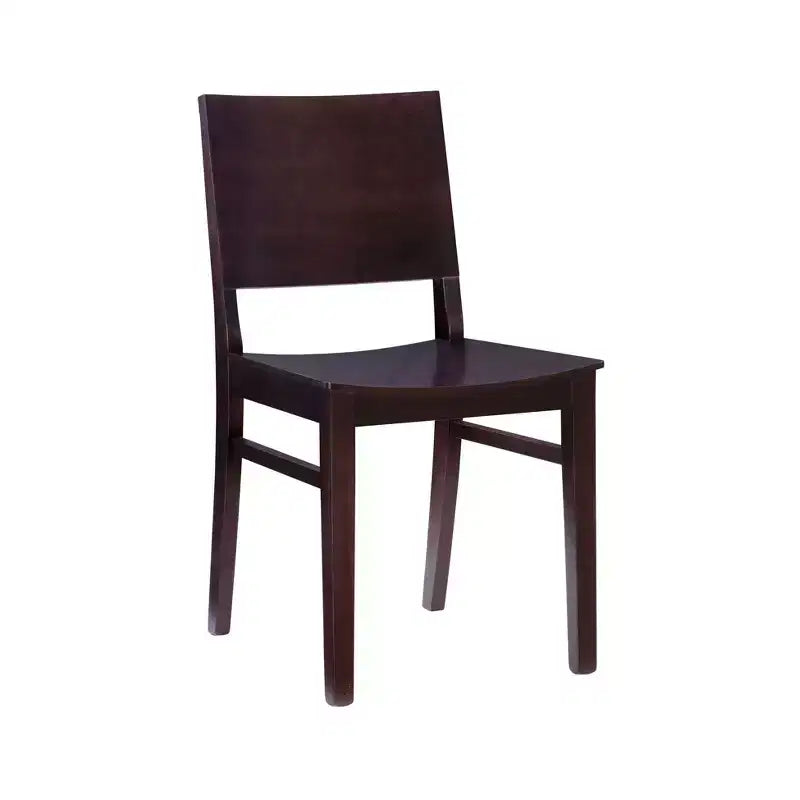 Set of 2 Devin Modern Panel Back Side Chairs Brown - Linon: Beechwood Frame, Mid-Century Style, No Assembly Required
