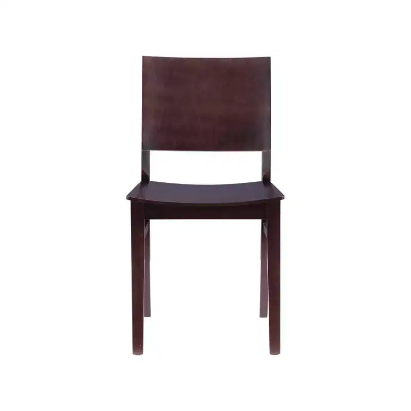 Set of 2 Devin Modern Panel Back Side Chairs Brown - Linon: Beechwood Frame, Mid-Century Style, No Assembly Required