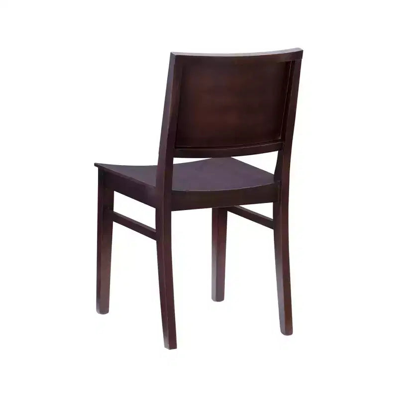 Set of 2 Devin Modern Panel Back Side Chairs Brown - Linon: Beechwood Frame, Mid-Century Style, No Assembly Required