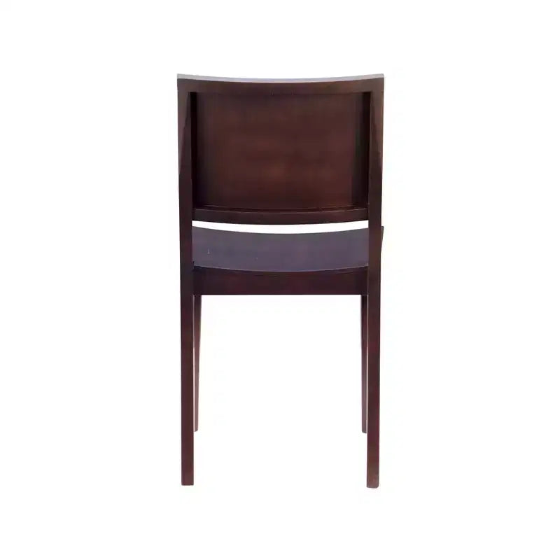 Set of 2 Devin Modern Panel Back Side Chairs Brown - Linon: Beechwood Frame, Mid-Century Style, No Assembly Required
