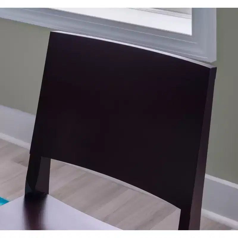 Set of 2 Devin Modern Panel Back Side Chairs Brown - Linon: Beechwood Frame, Mid-Century Style, No Assembly Required