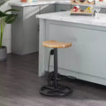 Olivia & May Industrial Metal Counter Height Barstool Brown: Round, Backless, Iron Frame, Fixed Height