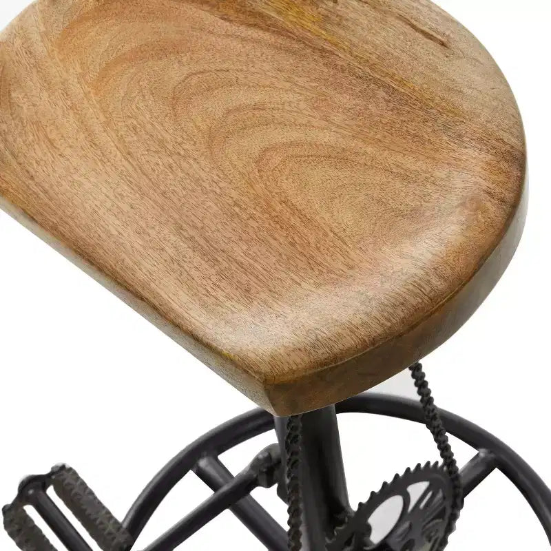 Olivia & May Industrial Metal Counter Height Barstool Brown: Round, Backless, Iron Frame, Fixed Height