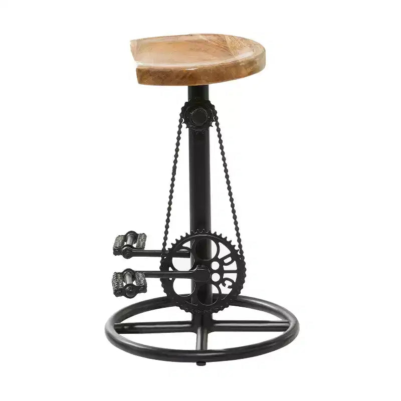Olivia & May Industrial Metal Counter Height Barstool Brown: Round, Backless, Iron Frame, Fixed Height