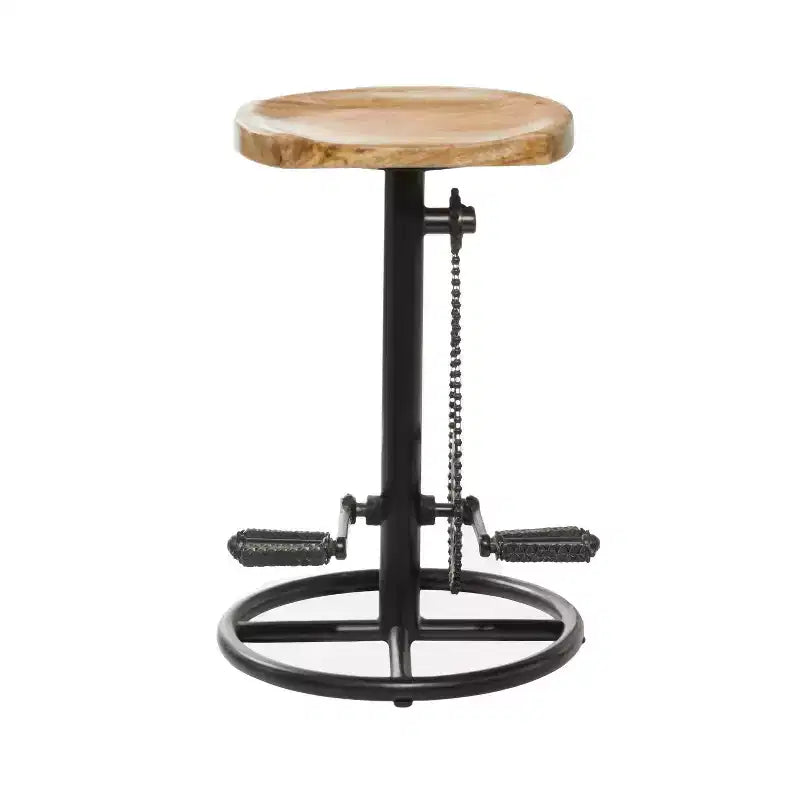 Olivia & May Industrial Metal Counter Height Barstool Brown: Round, Backless, Iron Frame, Fixed Height