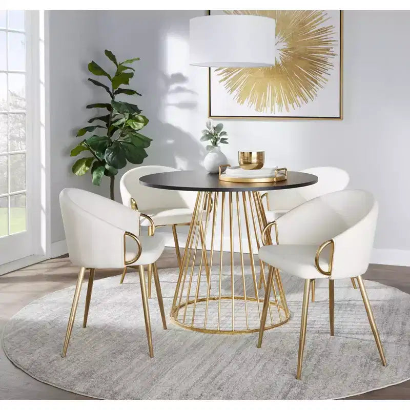 LumiSource Canary MDF Dining Table Gold/Black