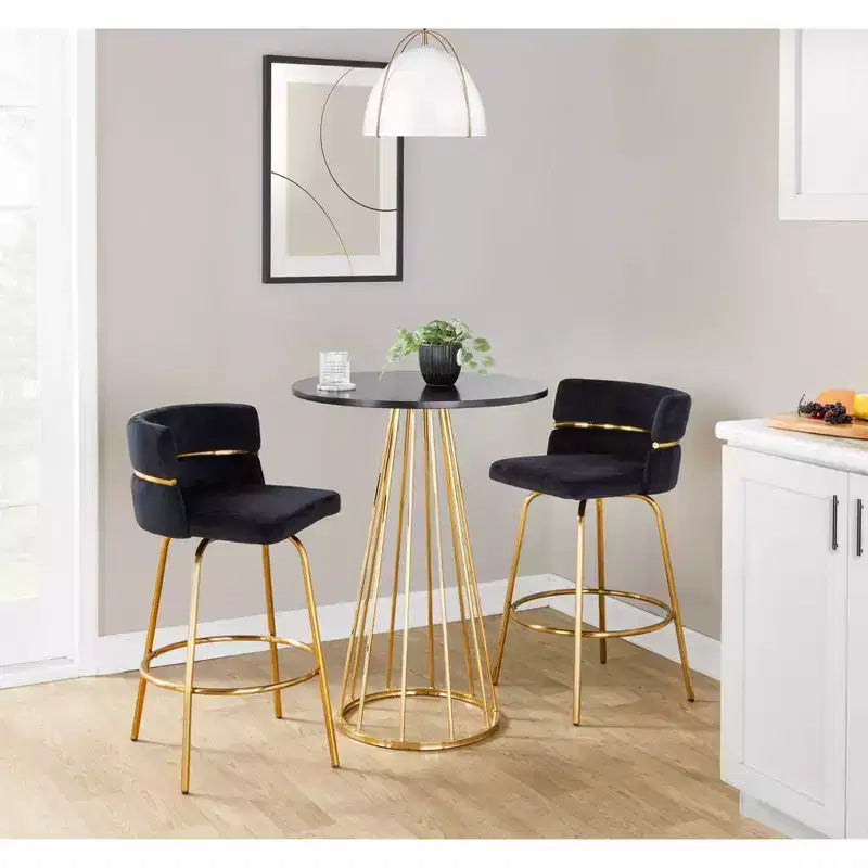 LumiSource Canary MDF Counter Table Gold/Black