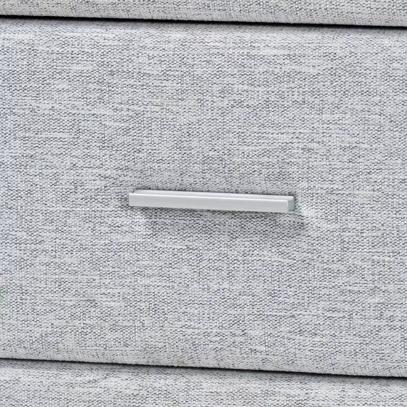 Baxton Studio Cadmus Channel Tufted Fabric 4 Drawer Dresser Light Gray