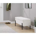 LumiSource Daniella Bench Black Metal/Cream Fabric