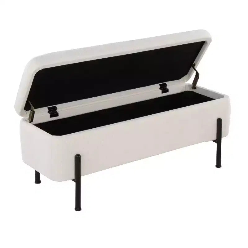 LumiSource Daniella Bench Black Metal/Cream Fabric