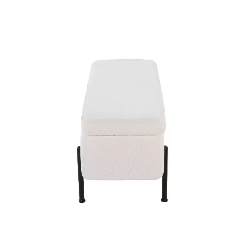 LumiSource Daniella Bench Black Metal/Cream Fabric