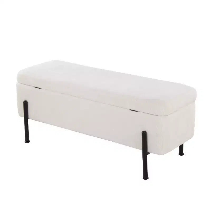 LumiSource Daniella Bench Black Metal/Cream Fabric