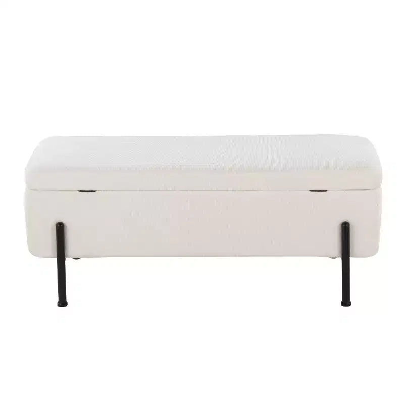 LumiSource Daniella Bench Black Metal/Cream Fabric