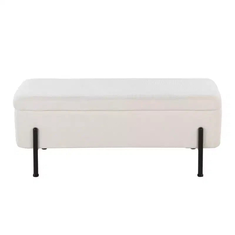 LumiSource Daniella Bench Black Metal/Cream Fabric