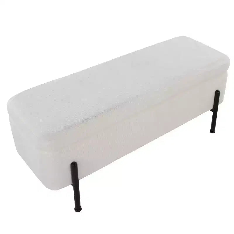 LumiSource Daniella Bench Black Metal/Cream Fabric