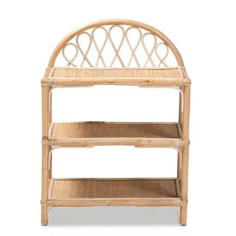 31.7" Redell Rattan 3 Tier Display Shelf Natural/Brown - bali & pari