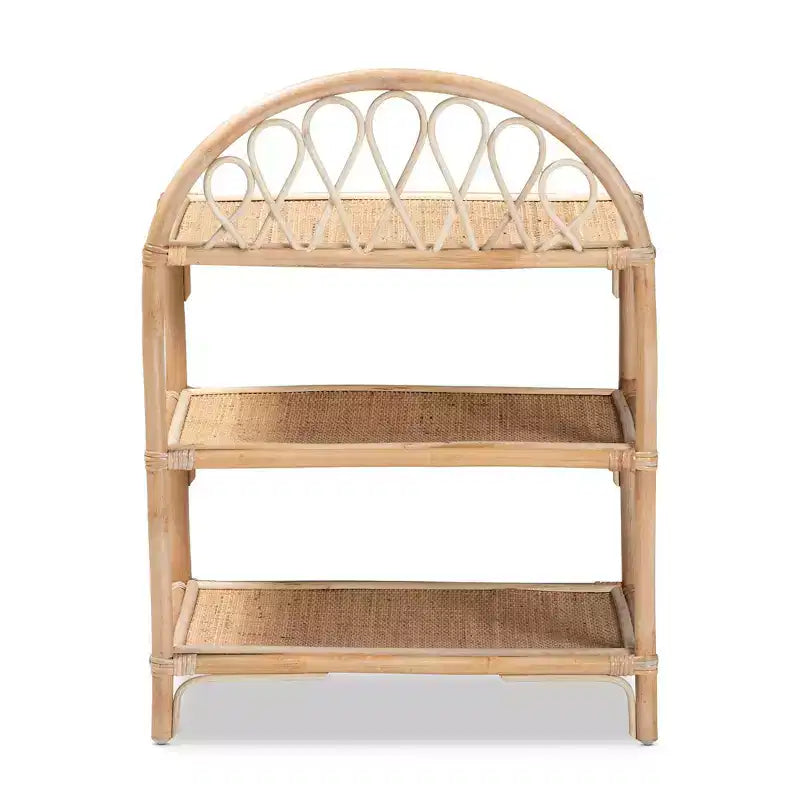 31.7" Redell Rattan 3 Tier Display Shelf Natural/Brown - bali & pari