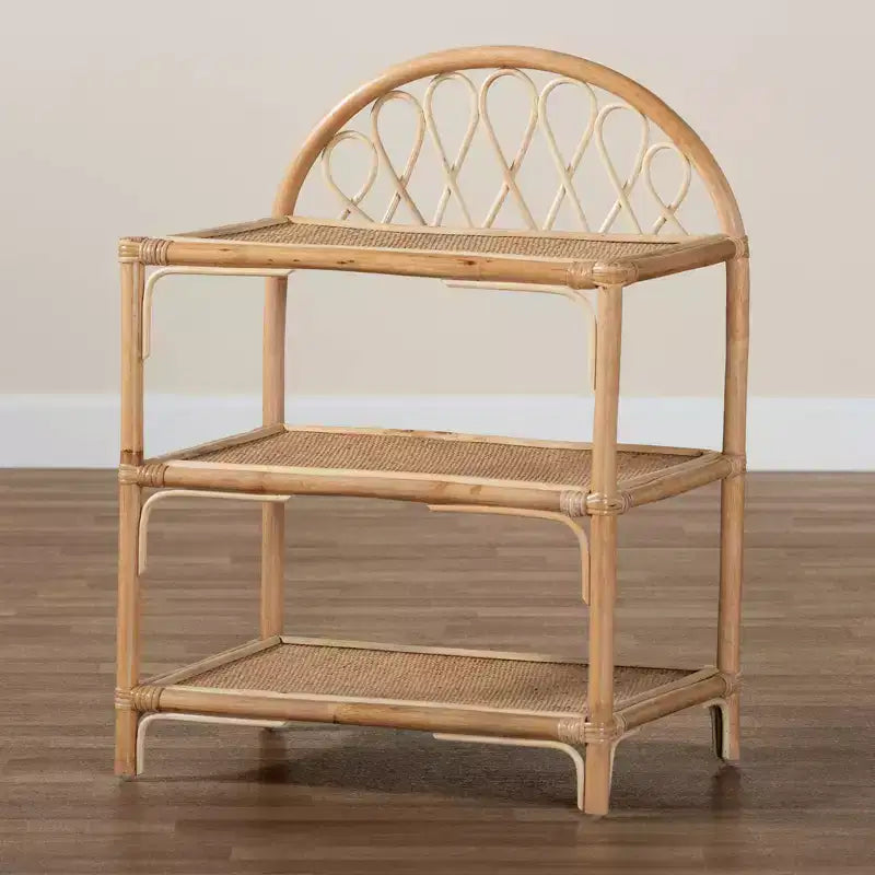 31.7" Redell Rattan 3 Tier Display Shelf Natural/Brown - bali & pari