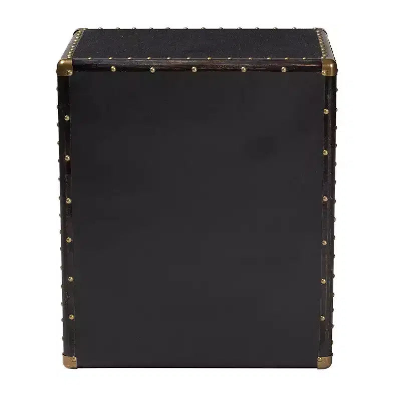 Baxton Studio Mallison Canvas 3 Drawer End Table Black/Brown