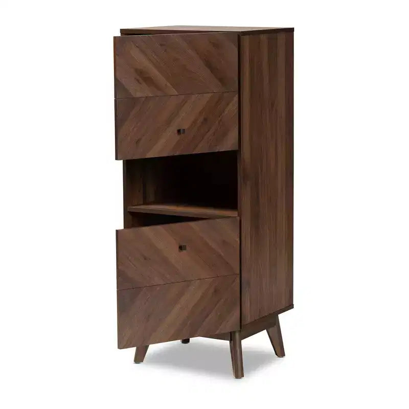 Hartman Wood Storage Cabinet Walnut Brown - Baxton Studio