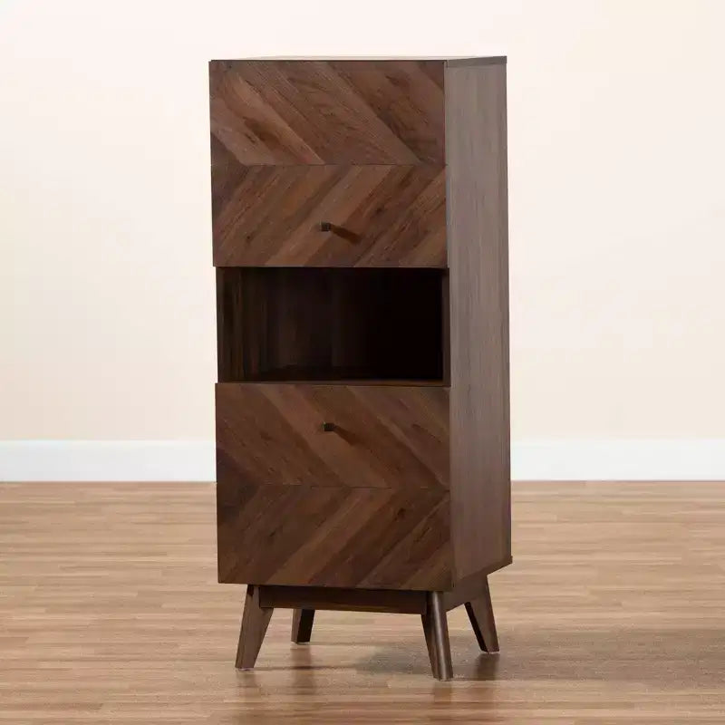 Hartman Wood Storage Cabinet Walnut Brown - Baxton Studio