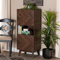 Hartman Wood Storage Cabinet Walnut Brown - Baxton Studio