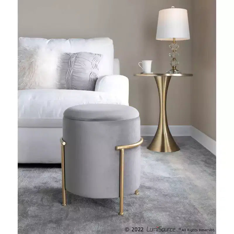 LumiSource Lennox Metal Accent Table Gold