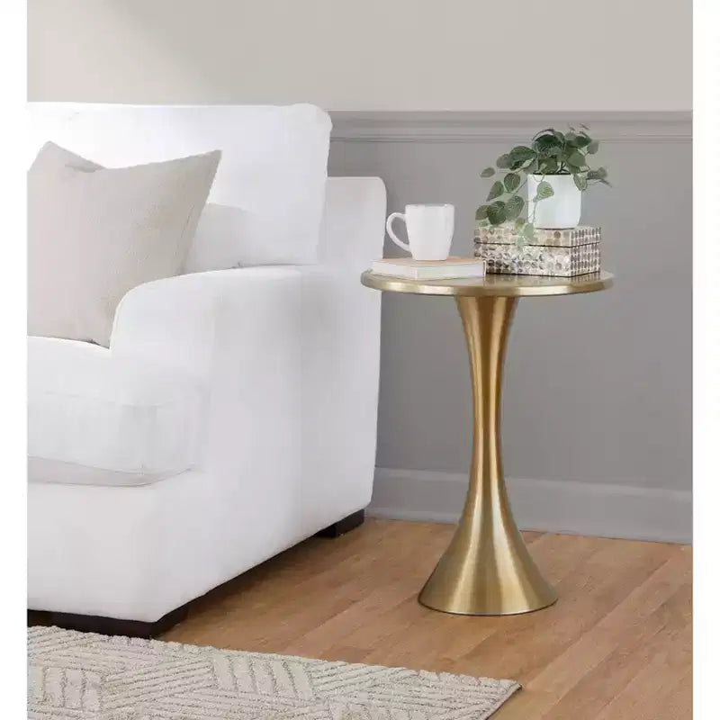 LumiSource Lennox Metal Accent Table Gold
