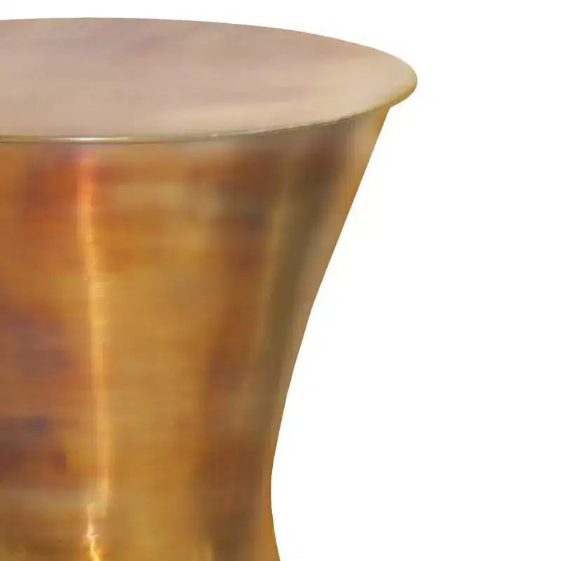 Cliona Metal Side Table Tarnished Brass - WyndenHall: No Assembly, Round End Table for Living Room, 50 lbs Capacity