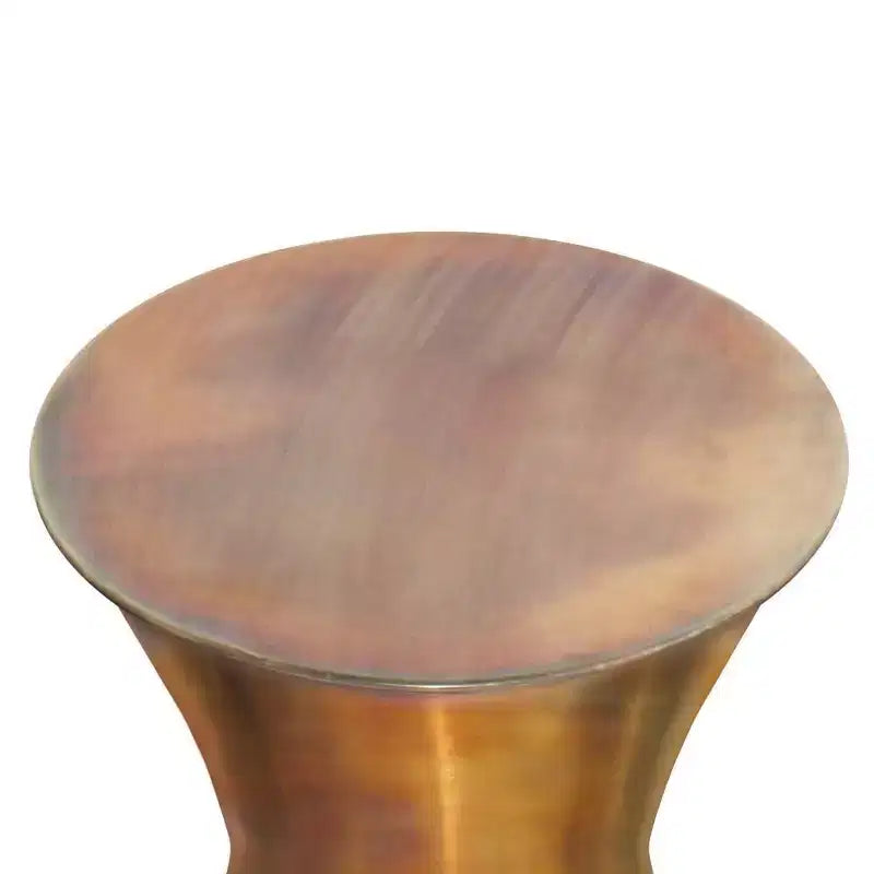 Cliona Metal Side Table Tarnished Brass - WyndenHall: No Assembly, Round End Table for Living Room, 50 lbs Capacity