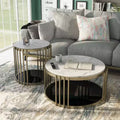 2pc Solstice Glam Coffee and End Table Set Antique Brass - HOMES: Inside + Out