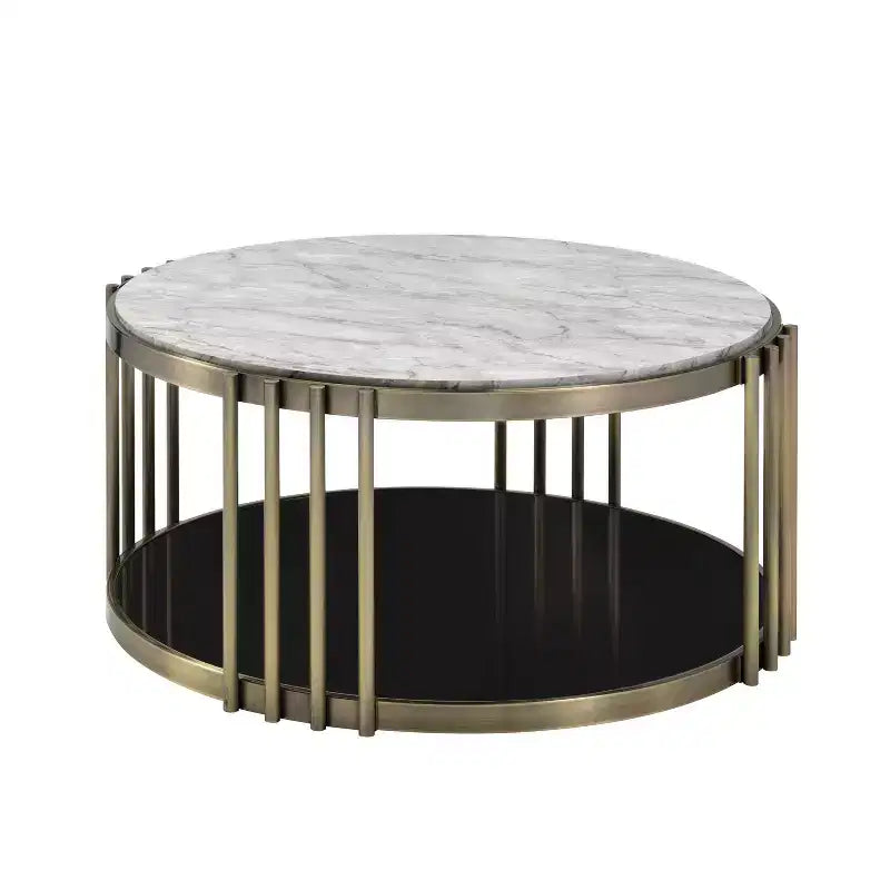 2pc Solstice Glam Coffee and End Table Set Antique Brass - HOMES: Inside + Out